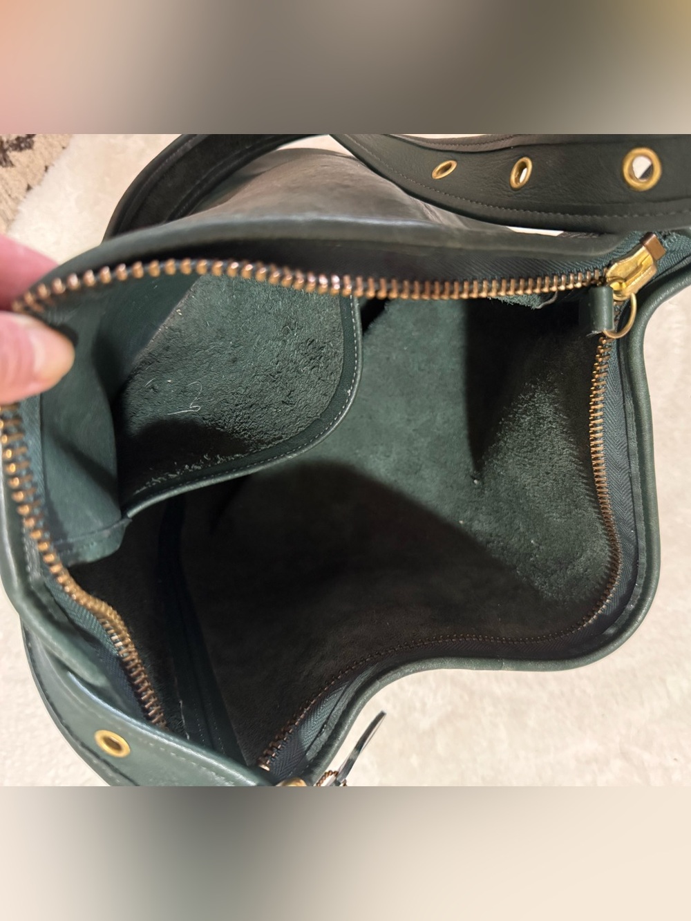 RARE! Vintage Coach Legacy XL Duffle 9085, Bottle Green Leather, Great Condition - Picture 11 of 14